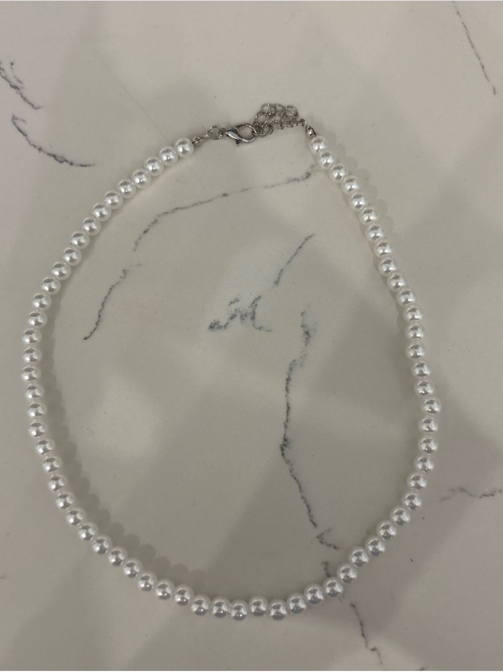 Classic White Pearl Beaded Choker Necklace - Unbranded